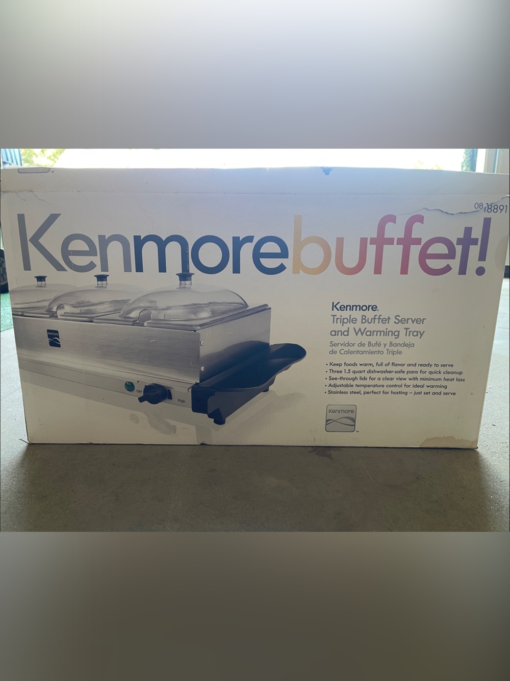 KenmoreTriple Buffet Server and Warming Tray - Stainless Steel Finish